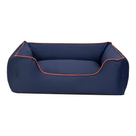 Pet Comfort Alpha  Köpek Yatağı Lacivert w Turuncu Biye L 105x85cm