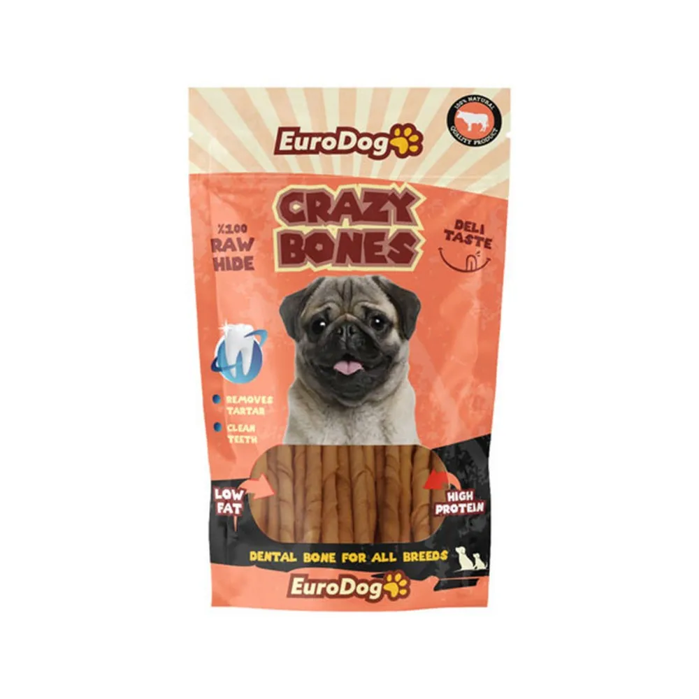Eurodog Crazy Bone Natural Burgu Çubuk 20 Li X 2 Adet