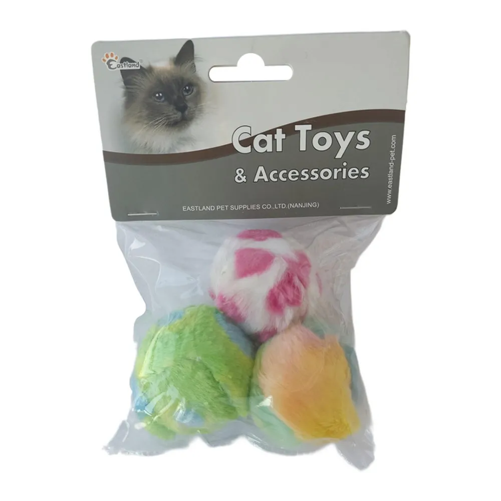 Eastland 3lü Top Kedi Oyuncağı Tıkırtılı 4cm Çap