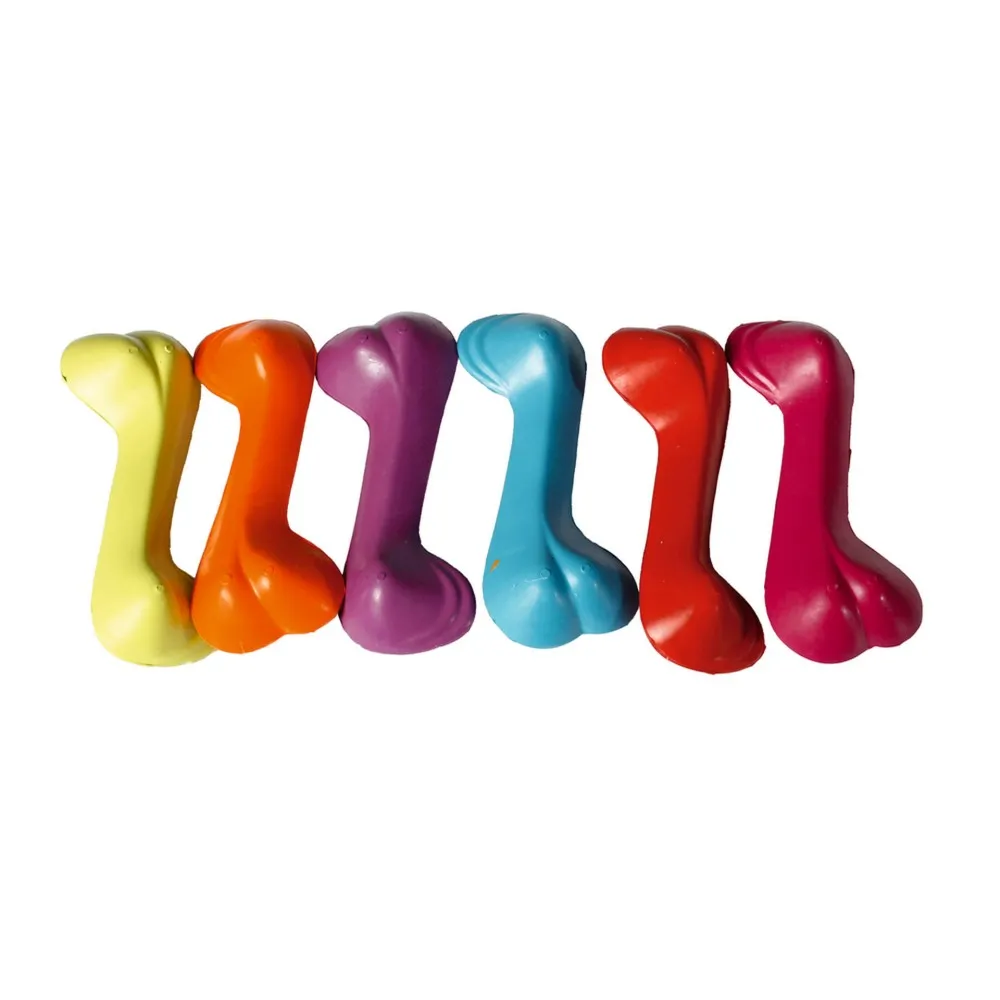 Karlıe Köpekler İçin Plastik Diş Kaşıma Kemik Oyuncak Renkli (14X6X4)