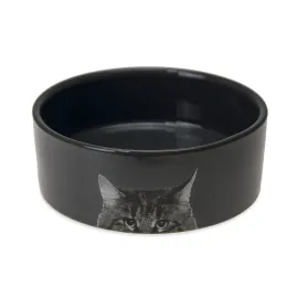 Karlıe Seramik Kedi Mama Kabı Antrasit 250 Ml