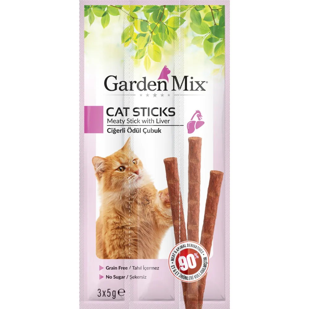GARDENMIX CIĞERLI KEDI STICK ÖDÜL 3 X 5G X 5 ADET