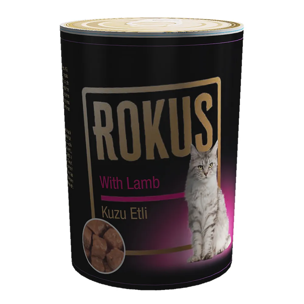 ROKUS KUZU ETLI KEDI KONSERVESI 410G X 6 ADET