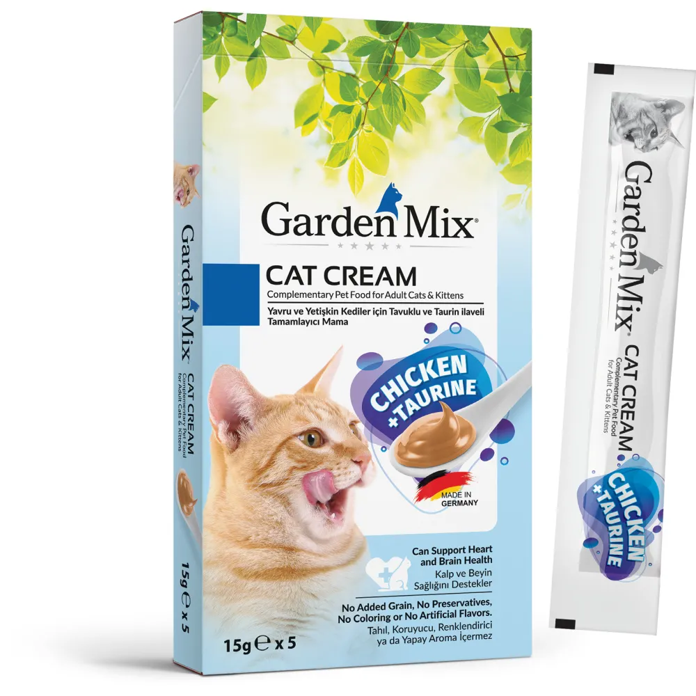 GARDEN MIX KEDI KREMASI TAVUK TAURIN 5 X 15 GR X 3 ADET