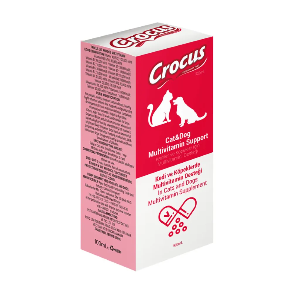 CROCUS KEDI&KÖPEK MULTIVITAMIN DESTEK 100ML X 2 ADET