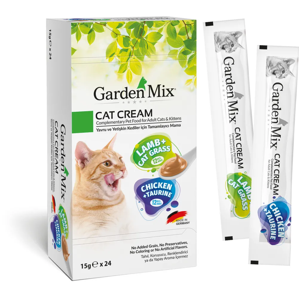 GARDEN MIX KEDI KREMASI XXL TAVUK KUZU 24 X 15 GR X 1 ADET