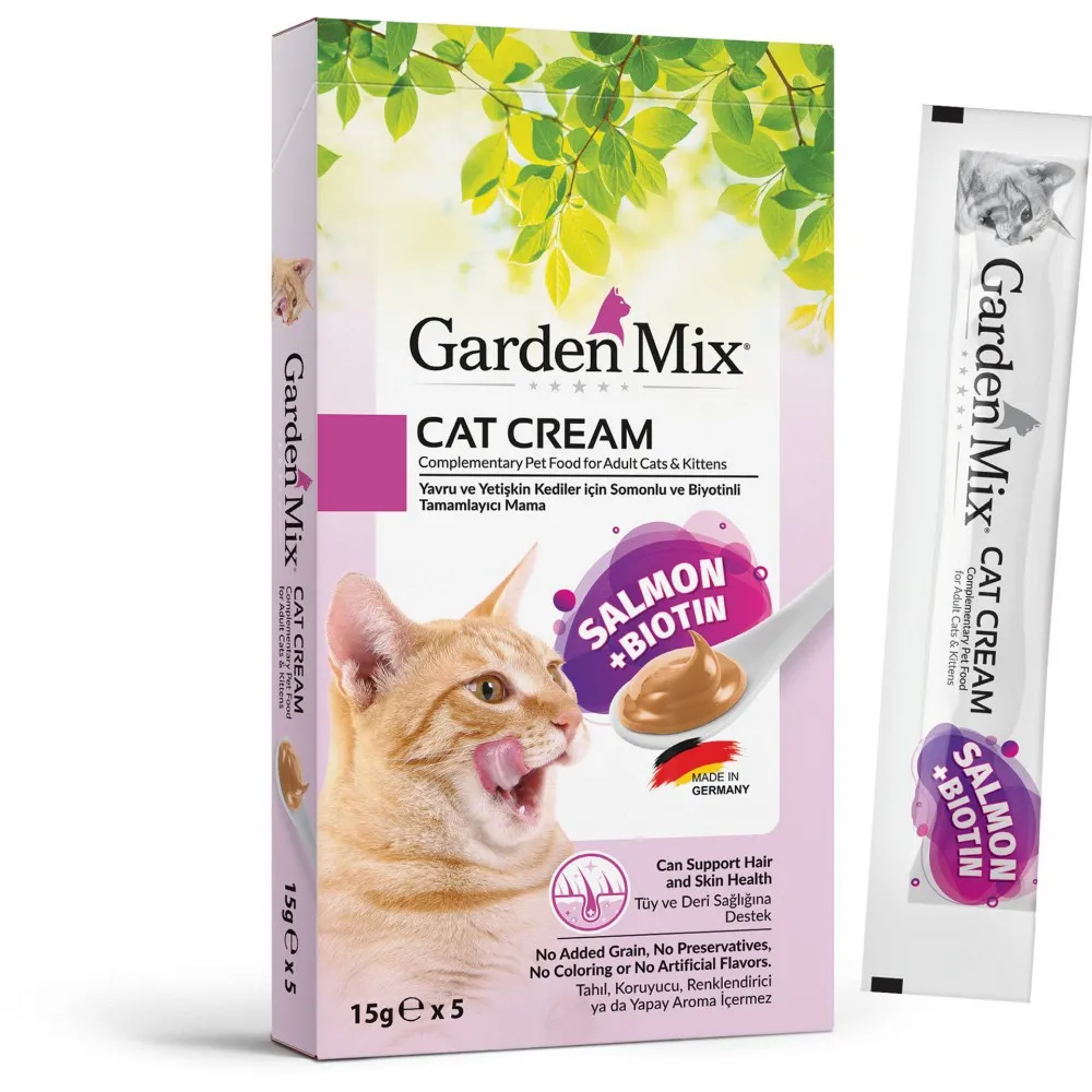 Garden Mıx Kedi Kreması Somon+Biotin 15Gr*5