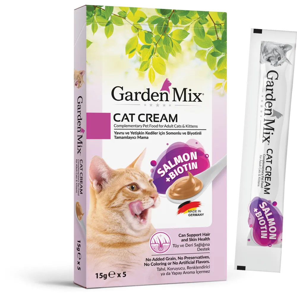 GARDEN MIX KEDI KREMASI SOMON+BIOTIN 5 X 15 GR X 3 ADET