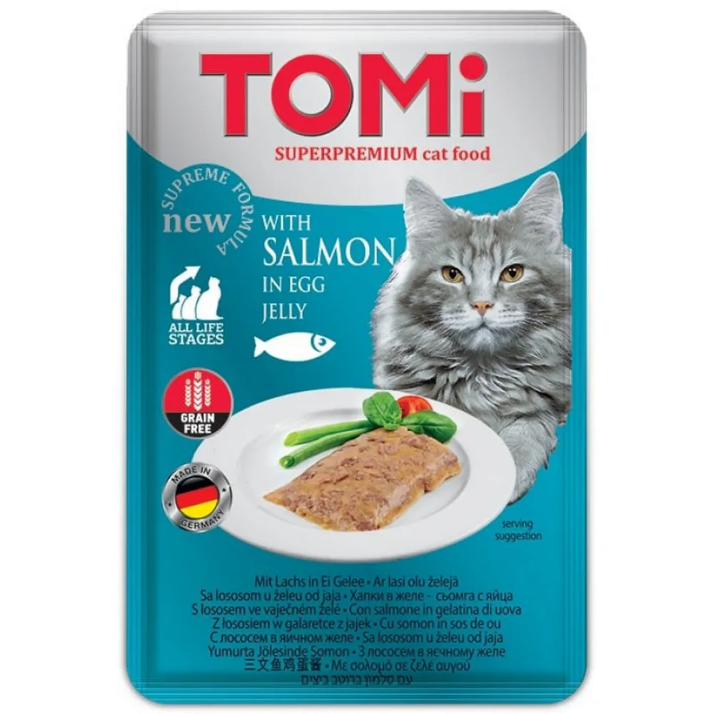 Tomi Kedi Somon Ve Yumurta Tahılsız Pouch Mama 100gr (pate)