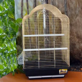 EUROGOLD PIRINÇ TELLI OVAL ÇATILI KUŞ KAFESI 34,5X28X54,5CM X 1 ADET