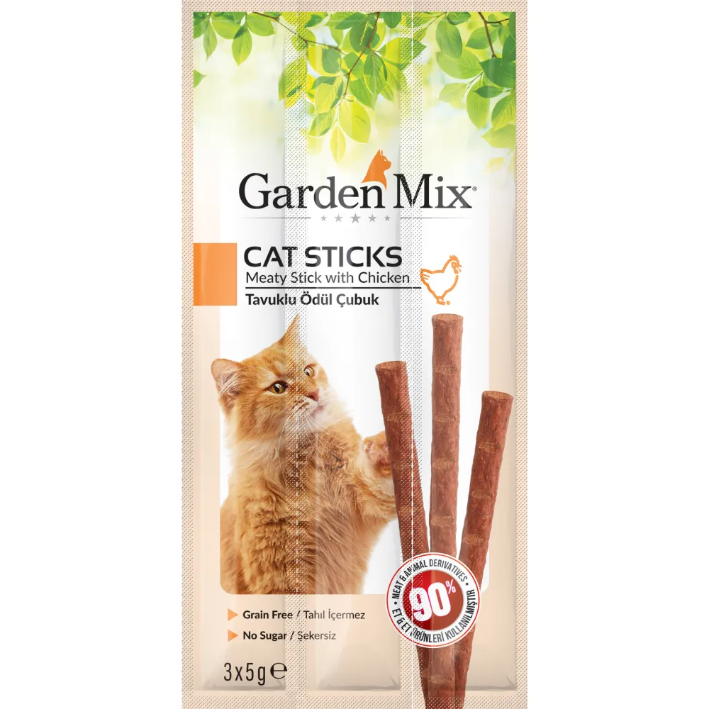 GARDENMIX TAVUKLU KEDI STICK ÖDÜL 3 X 5 GR X 5 ADET