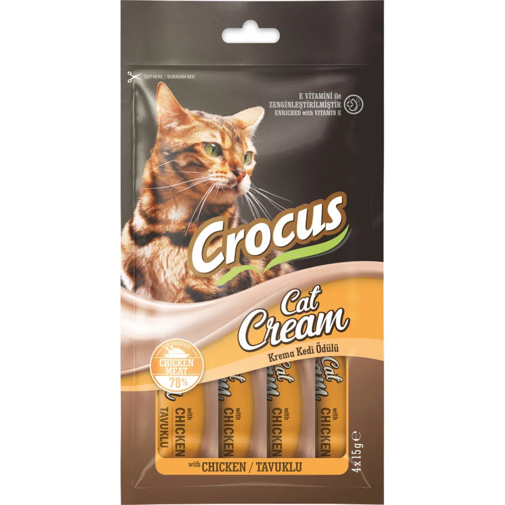 CROCUS TAVUKLU KREMA KEDI ÖDÜLÜ 4 X 15 GR X 5 ADET