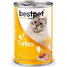 Bestpet 400 gr X 12 ADET  Yetişkin Kediler İçin, Taze Hindi Parça Etli Ve Soslu Yaş Mama 