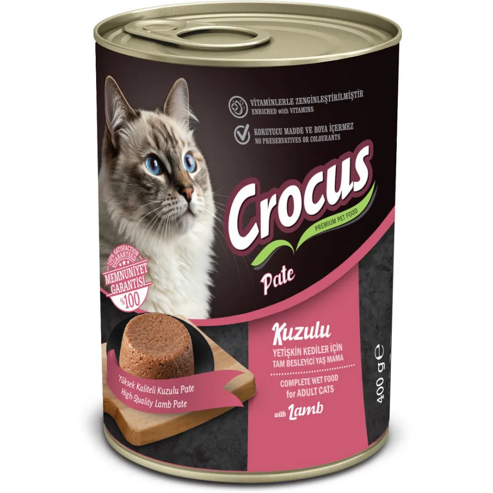 Crocus Yetişkin Kedi Kuzu Etli Pate Yaş Mama 400g