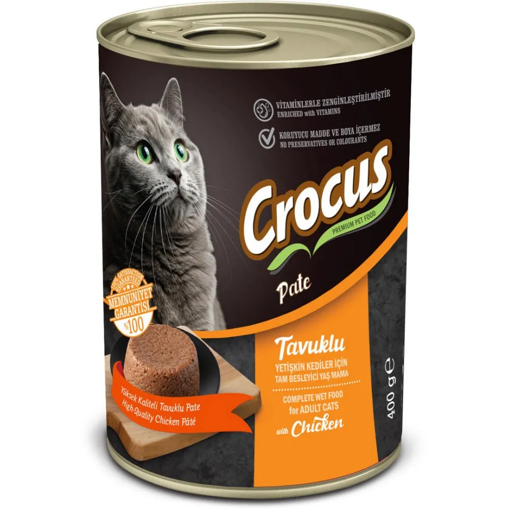 Crocus Yetişkin Kedi Tavuklu Pate Yaş Mama 400g