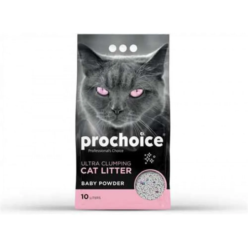 Prochoice 10 lt Ekstra Topaklanan Bebek Pudrası Parfümlü Bentonit Kedi Kumu 