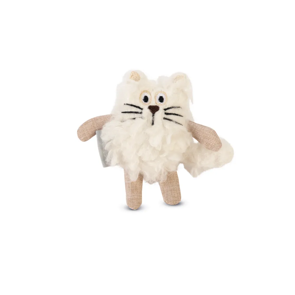 Beeztees Kedi Oyuncağı, Kedi, Peluş, Beyaz, 15x10x3cm