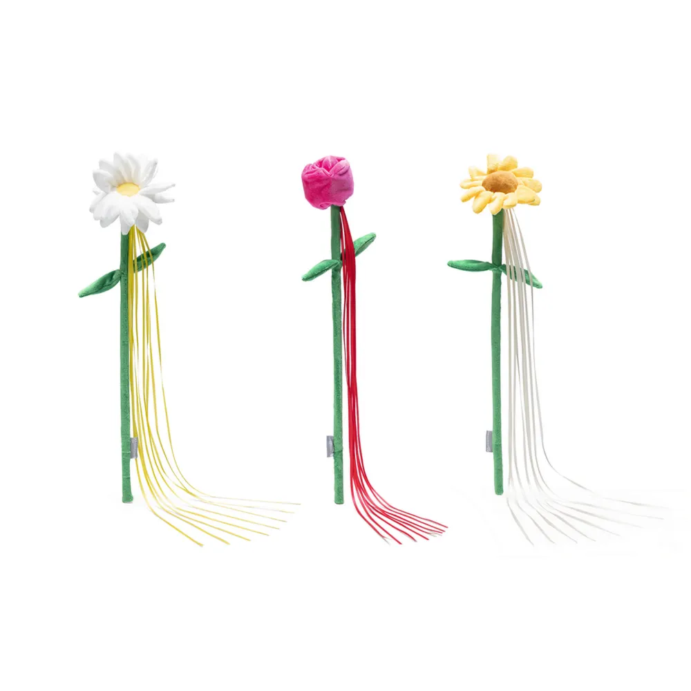 Beeztees Kedi Oltası, Çiçek Çeklinde, Peluş ve Kurdelalar, Çeşitli Renklerde, 45x6x3cm