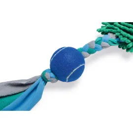 Beeztees Köpek Oyuncağı, Tut Getir Tenis Toplu, Peluş, Mavi-Yeşil, 90x10x6cm