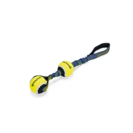 Beeztees Köpek Oyuncağı, Yüzen, Tutamaçlı İki Tenis Topu, Mavi/Sarı, 44x6,3x6,3cm