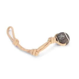 Beeztees Köpek Oyuncağı, İpli Tenis Topu, Kauçuk, Gri/Kahverengi, İp 39cm, Top 6,3cm