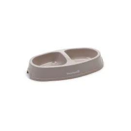 Beeztees Kedi İkili Mama ve Su Kabı, Plastik, Bej, 2x150ml