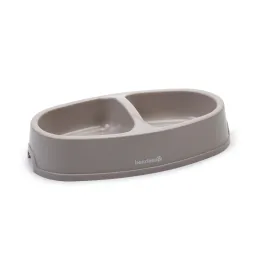 Beeztees İkili Mama ve Su Kabı, Plastik, Bej, 27x16,5x6cm, 2x400ml