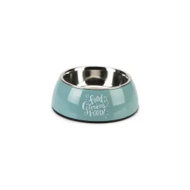 Beeztees Köpek Mama Su Kabı, Paslanmaz Çelik, Turkuaz, 14cm, 160ml