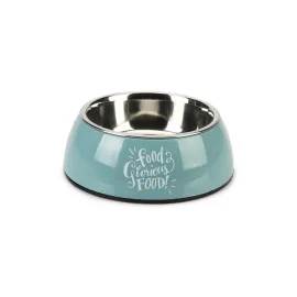 Beeztees Köpek Mama Su Kabı, Paslanmaz Çelik, Turkuaz, 18cm, 350ml