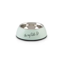 Beeztees Kedi Mama Su Kabı, Paslanmaz Çelik, Mint, 14x4,5cm, 160ml