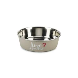 Beeztees Köpek Mama Su Kabı, Paslanmaz Çelik, Gri, 21cm, 1500ml
