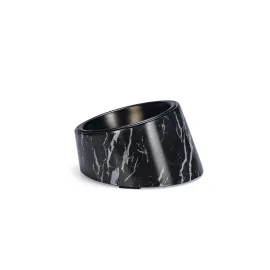 Beeztees DBL Kedi Mama Su Kabı, Paslanmaz Çelik, Siyah Mermer Görünümlü, 14,5x3,3x7,6cm, 160ml