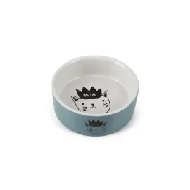 Beeztees Kedi Mama Su Kabı, Seramik, Mavi, 11,5cm, 180ml