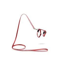 Beeztees Yavru Kedi Göğüs Tasması ve Gezdirme Kayışı 120cm, Kırmızı, 16-25cm Boyun, 23-36cm Göğüs