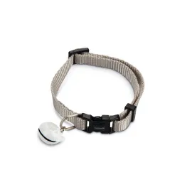 Beeztees Kedi Boyun Tasması, Zilli, Açık Gri, 20-30cm