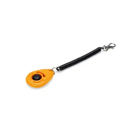 Beeztees Köpek Eğitim Klikırı, Karabina ve Bağlama Kordonlu, Turuncu, 6x4x1,7cm