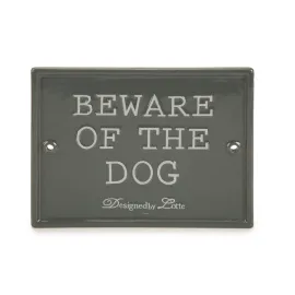 Beeztees DBL Dikkat Köpek Var Uyarı Tabelası, Seramik, Gri, 20x16cm