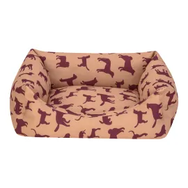 Pet Comfort Uniform Bej-Bordo Kedi Ve Köpek Yatağı S 50X40Cm