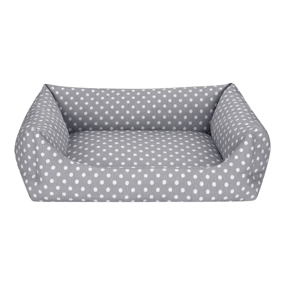 Pet Comfort Uniform Gri Puantiyeli Köpek Yatağı L 70X60Cm
