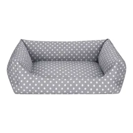 Pet Comfort Uniform Gri Puantiyeli Köpek Yatağı L 70X60Cm