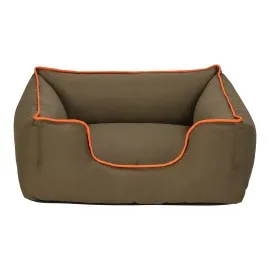 Pet Comfort Alpha  Kedi Ve Köpek Yatağı Haki W Turuncu Biye S 60X50Cm