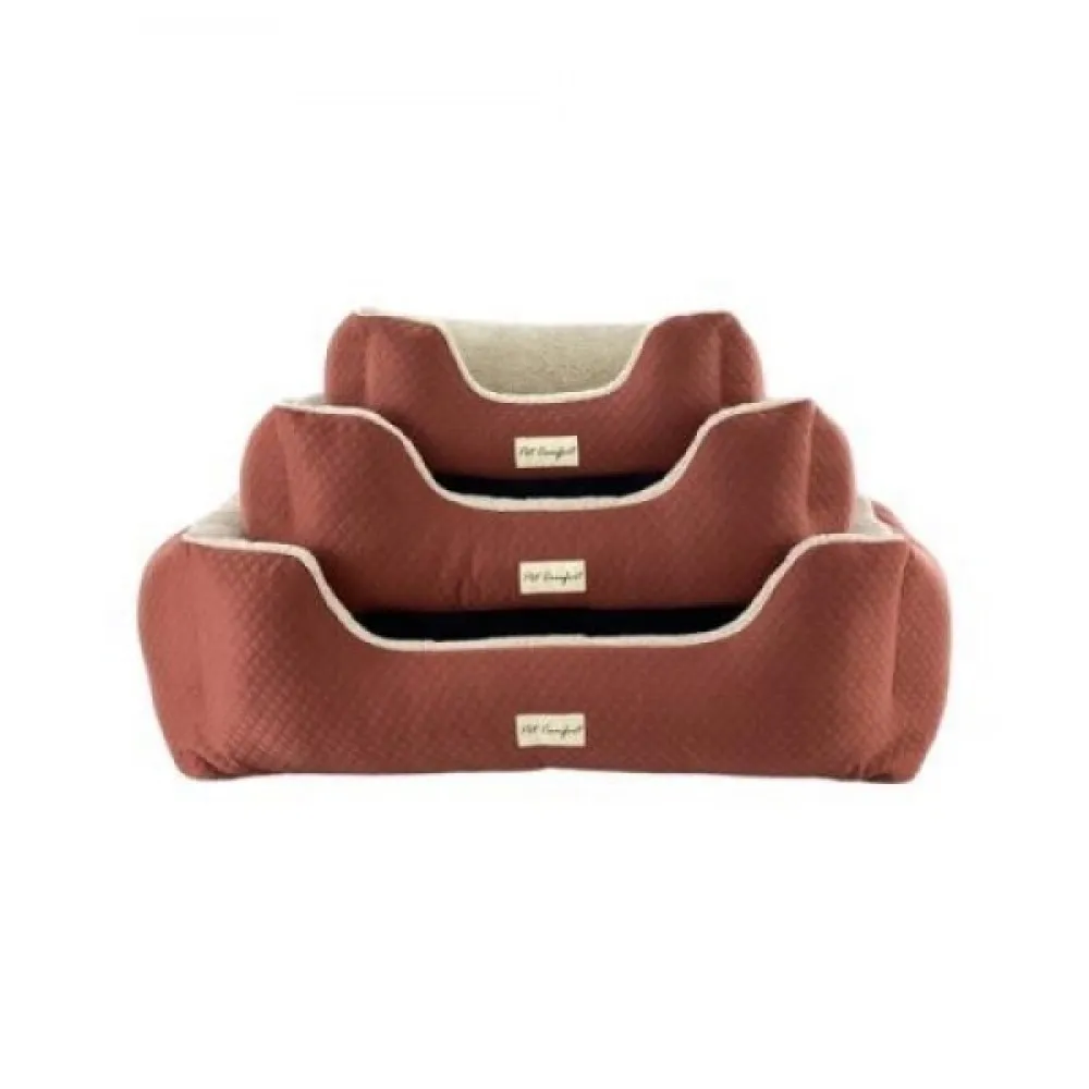 Pet Comfort Echo  Köpek Yatağı Tarçın/ecru Peluş M 80X65Cm