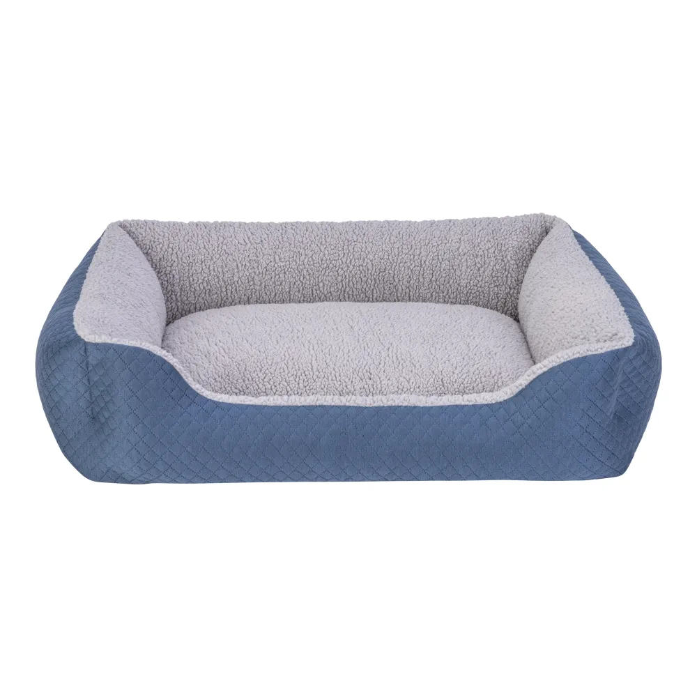 Pet Comfort Bravo Duo  Köpek Yatağı Mavi/gri Peluş M 75X60Cm