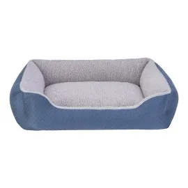 Pet Comfort Bravo Duo  Köpek Yatağı Mavi/gri Peluş M 75X60Cm
