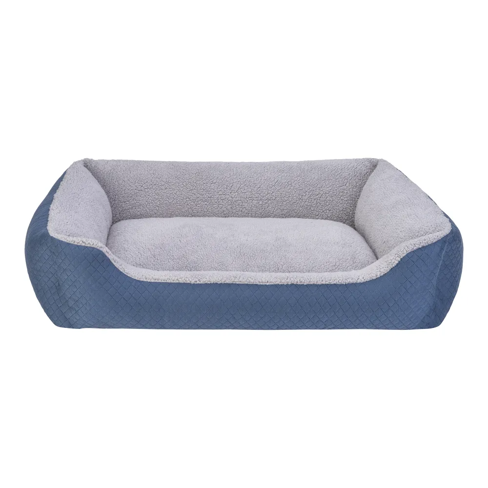 Pet Comfort Bravo Duo  Köpek Yatağı Mavi/gri Peluş L 90X70Cm