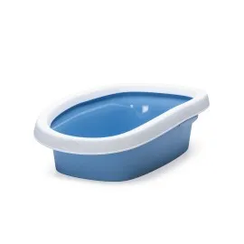 Beeztees Yüksek Kenarlı Açık Kedi Tuvaleti, Mavi Beyaz, 39X58X17Cm