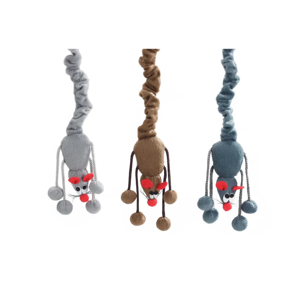 Beeztees Kedi Oyuncağı, Elastik Kuyruklu Fare, Asılabilir, Çeşitli Renklerde, 52Cm