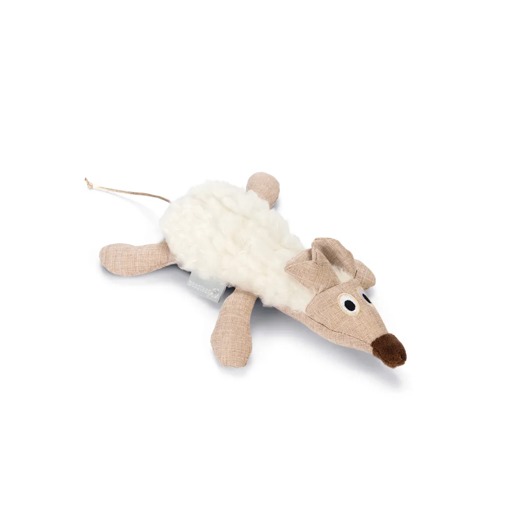 Beeztees Kedi Oyuncağı, Fare, Peluş, Beyaz, 17X13X4Cm