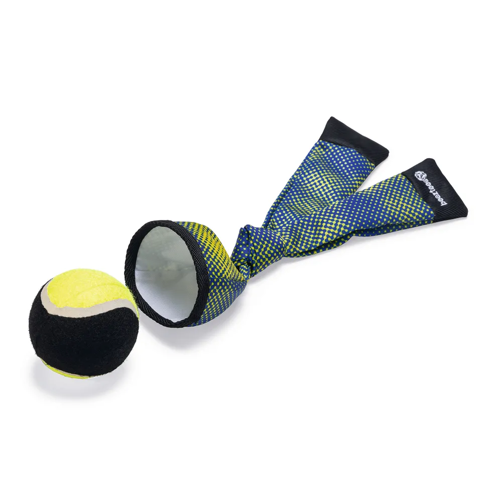Beeztees Köpek Oyuncağı, Yüzen, Tenis Topu Ve Kumaş Fırlatma, Mavi/sarı 29Cm