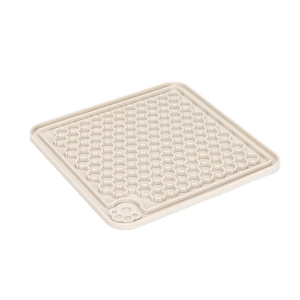 Beeztees Yavru Köpek Yaş Mama Yeme Oyuncağı, Kare, Silikon, Gri, 20X20Cm